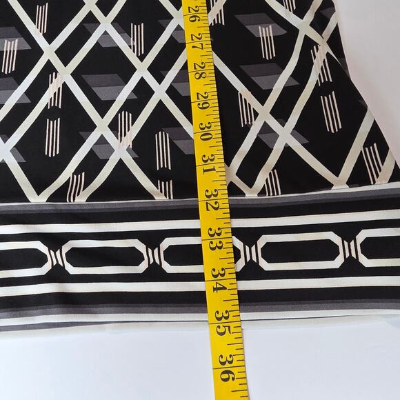White House Black Market Dress Women S Black White Geometric Print Retro Casual - Picture 10 of 12